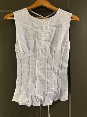 Peppermayo Pale Blue Sleeveless Textured Tank Top